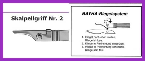 1x BAYHA Skalpellhalter Figur 2 Länge 13cm